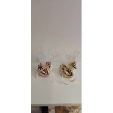 Μπομπονιερα κυκνοι χρυσοι